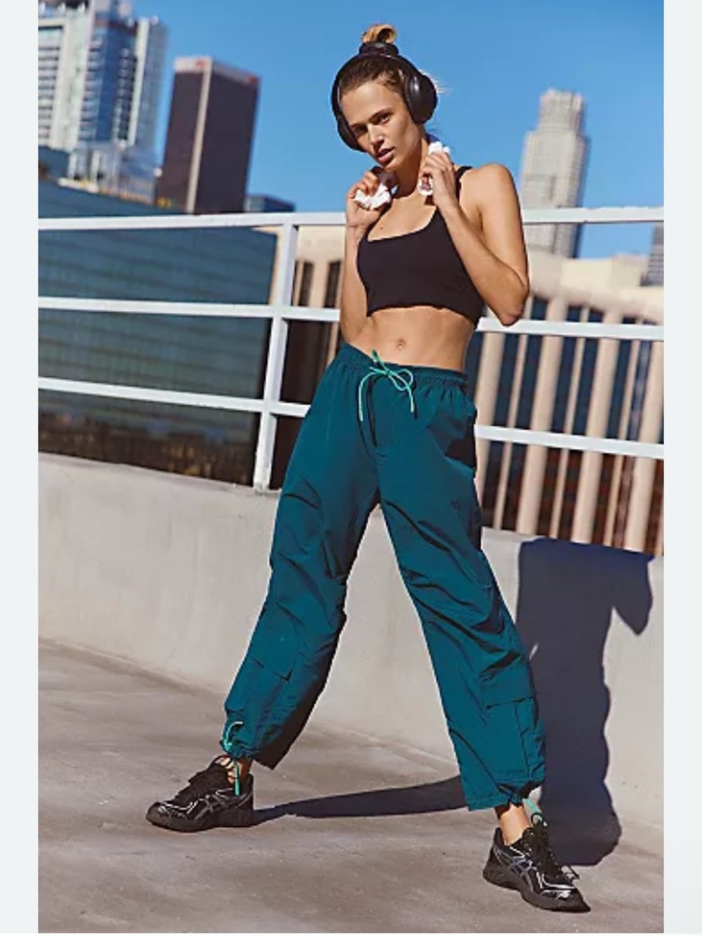 Free People Teal Track Pants